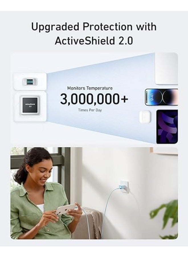 Anker USB C GaN Charger 30W, Anker 511 Charger (Nano 3), PIQ 3.0 Foldable PPS Fast Charger for iPhone 15/15 Pro/14/14 Pro Max/13, Galaxy, iPad (Cable Not Included) - Aurora White  - Image 5
