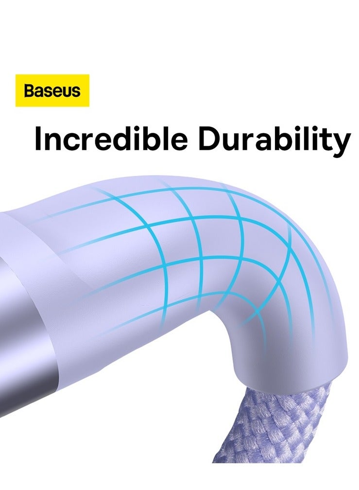 Baseus - USB C Multi Charging Cable [1.5M] 3 In 1 Charging Cable Type C [100W]+Lightning[20W]+Micro[18W] For Samsung S23, iPad Pro, iPad Mini, MacBook Pro/Air/iPhone 15 Pro Max/Plus 14 13 12 11 Purple - Image 1