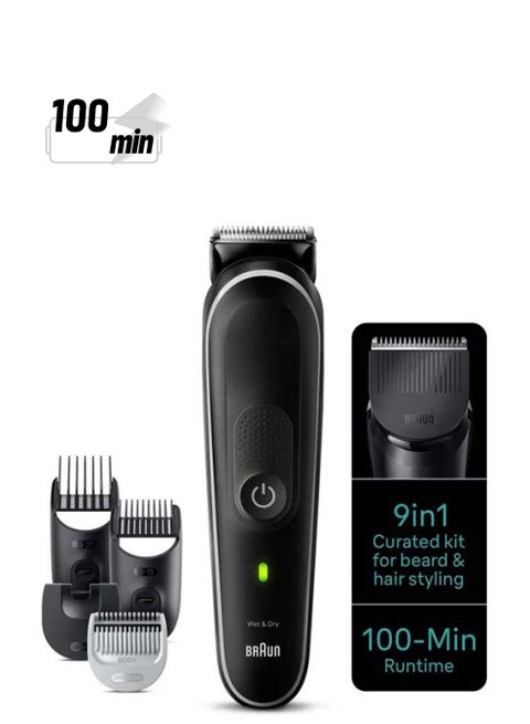 9-in-1 Style Kit 5 Beard, Body, Ear And Nose. With 100-min Runtime, Pouch MGK5420 Grey