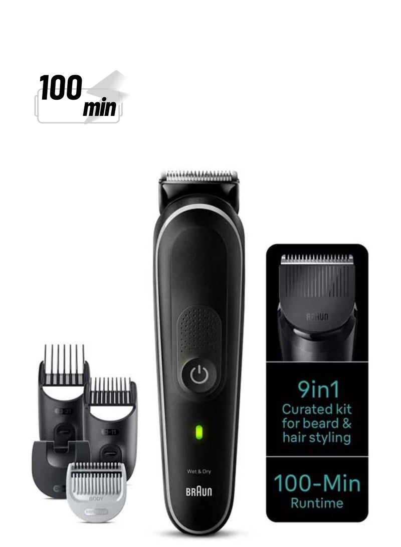 BRAUN 9-in-1 Style Kit 5 Beard, Body, Ear And Nose. With 100-min Runtime, Pouch MGK5420 Grey  - Image 1