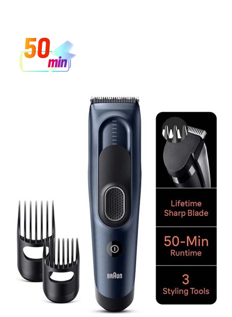 BRAUN HC 5350 Hair Clipper, fully washable, 17 length settings, Rechargeable, Fully washable Black - Image 1
