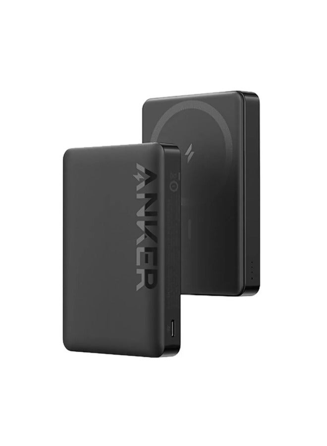 Anker - 10000 mAh Anker 334 MagGo Battery ( Powercore 10k )  20W,  Magnetic Power Bank, USB-C & Wireless Portable Charger Compatible with Magsafe, iPhone 15/15 Plus/15 Pro/15 Pro Max, iPhone 14/13/12 Series Black - Image 1