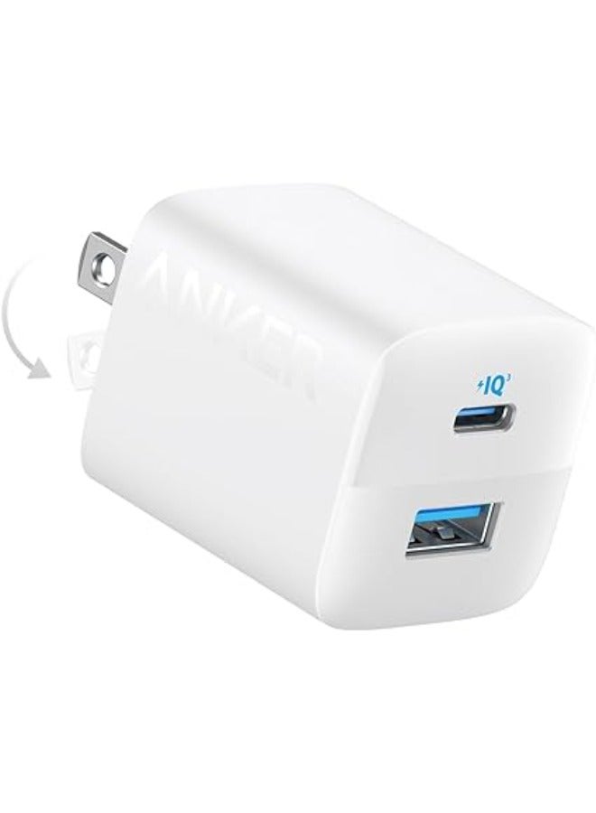 آنكر شاحن USB C بقدرة 33 وات، شاحن Anker 323، شاحن مدمج بمنفذين مع قابس قابل للطي لأجهزة iPhone 14/14 Plus/14 Pro/14 Pro Max/13/12، Pixel، Galaxy، iPad/iPad Mini والمزيد (الكابل غير متضمن)  - Image 1