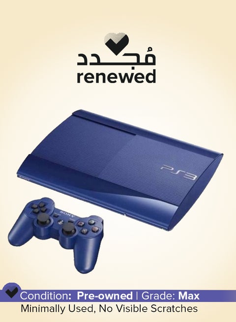 Renewed - PlayStation 3 Super Slim 500GB Console With 2 DUALSHOCK 3 Controllers