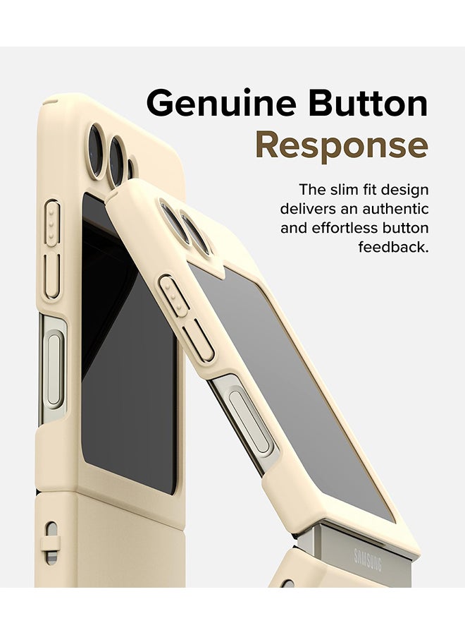 Ringke Slim Case For Samsung Galaxy Z Flip 5, Non-Yellowing Transparent Hard PC Thin Premium Lightweight Protective Phone Cover - Vanilla Light Yellow - Image 5