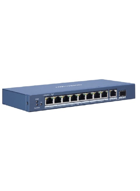 DS-3E0510P-E  8-Port Gigabit Unmanaged PoE Switch blue