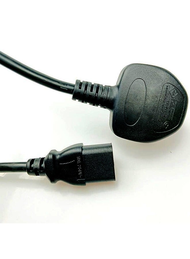 Flash Hawk - 1.5m 3-Pin Power Cord UK Plug Black with C13 Black - Image 1