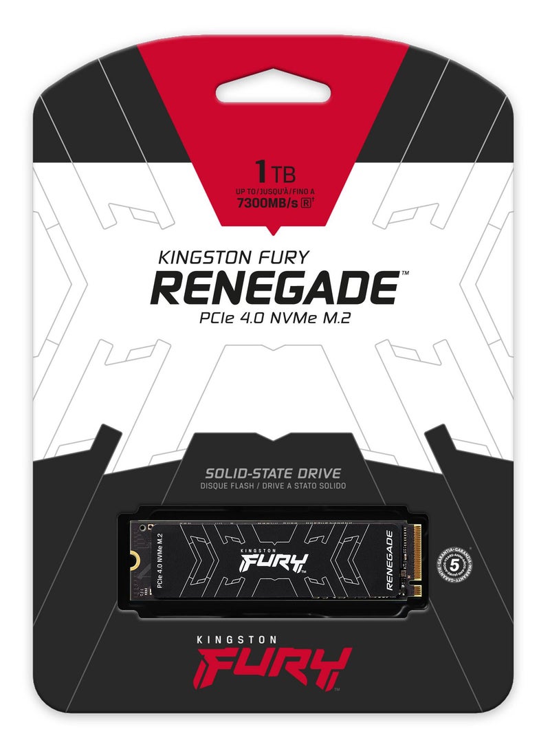 Fury Renegade 1 تيرابايت PCIe Gen 4.0 NVMe M.2 SSD داخلي للألعاب | ما يصل إلى 7300 ميجابايت/ثانية | موزع حرارة الجرافين | 3D تي ال سي ناند | يعمل مع PS5 | SFYRS/1000G - محرك الأقراص ذو الحالة الصلبة - pnsku/N70012725V/45/_/1696840352/5865dc58-f505-46b1-9b85-465038a1c726