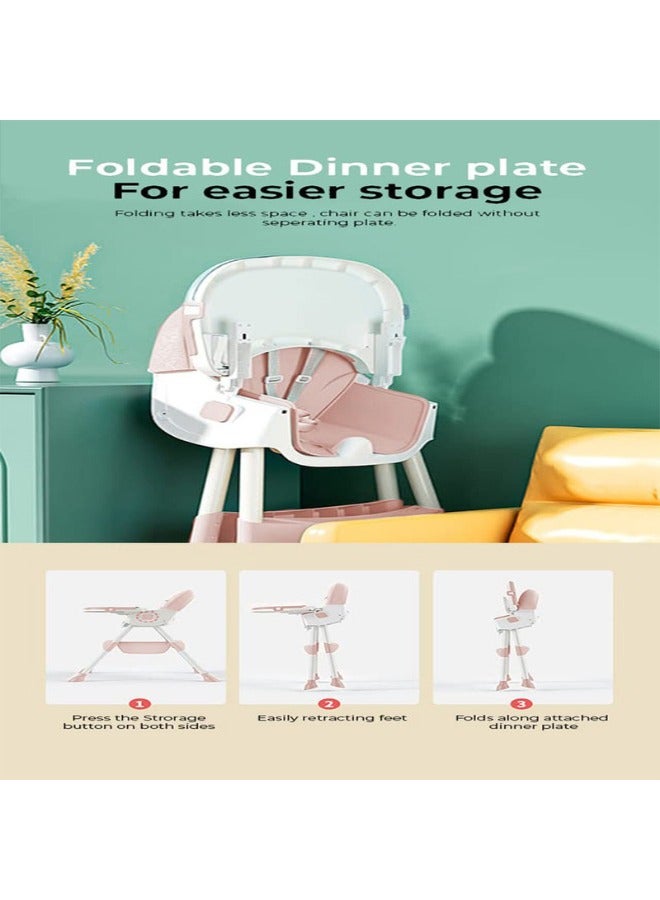 Baby love Baby High Chair, Pink, 33-803-12P  - Image 3