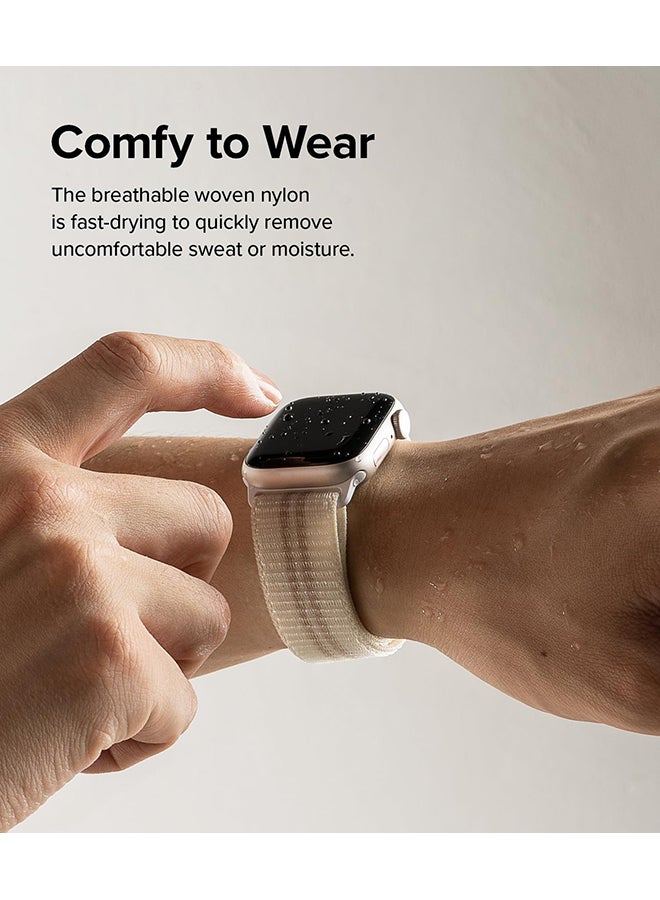 رينجك حزام رياضي هوائي لساعة Apple Watch مقاس 38 مم و40 مم و41 مم مصمم لساعات SE وSeries 8 وSeries 7 - كريمي - Image 3