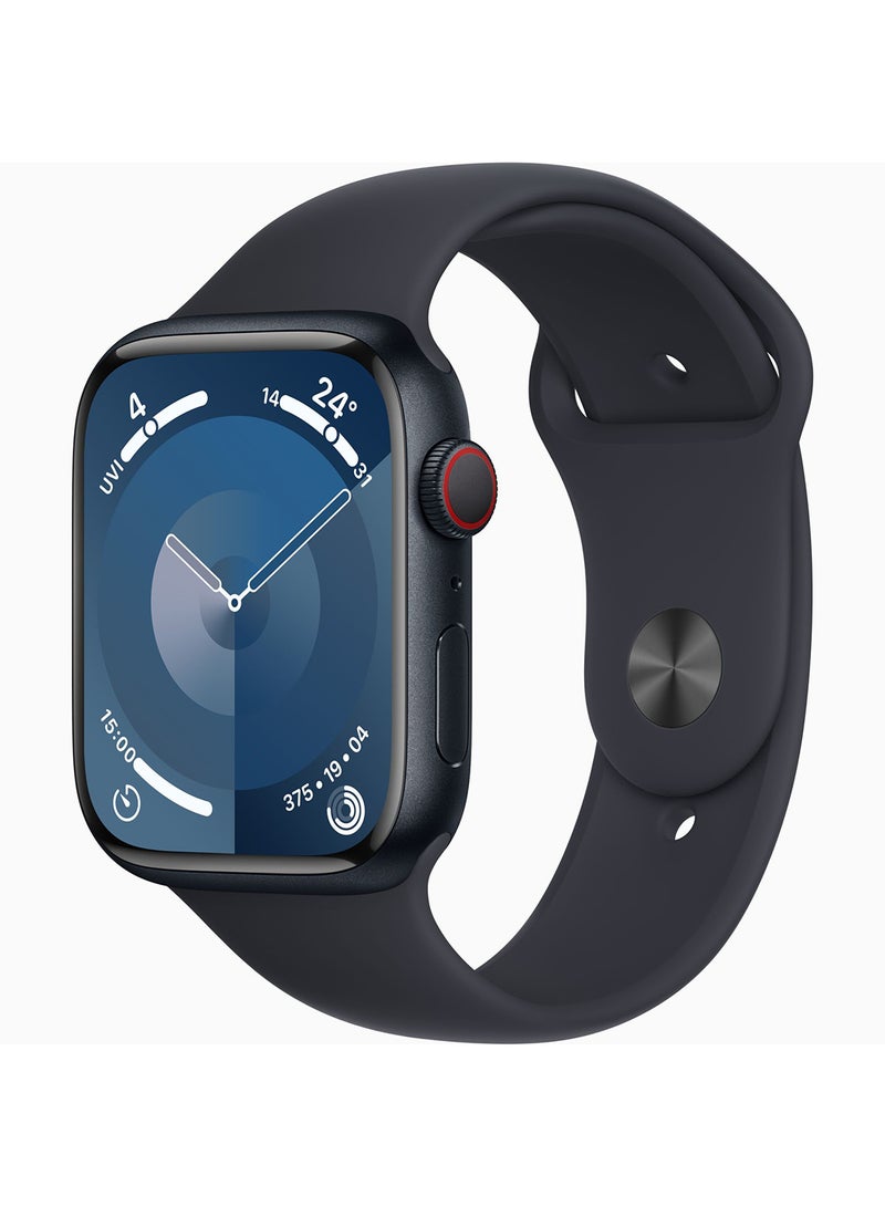 Watch Series 9 45mm GPS + Cellular Midnight Aluminum Case With M/L MRQH3ZP/A Storm Blue Sport Band - pnsku/N70012756V/45/_/1696919539/efc995cb-7980-4de1-a037-037af210d11e