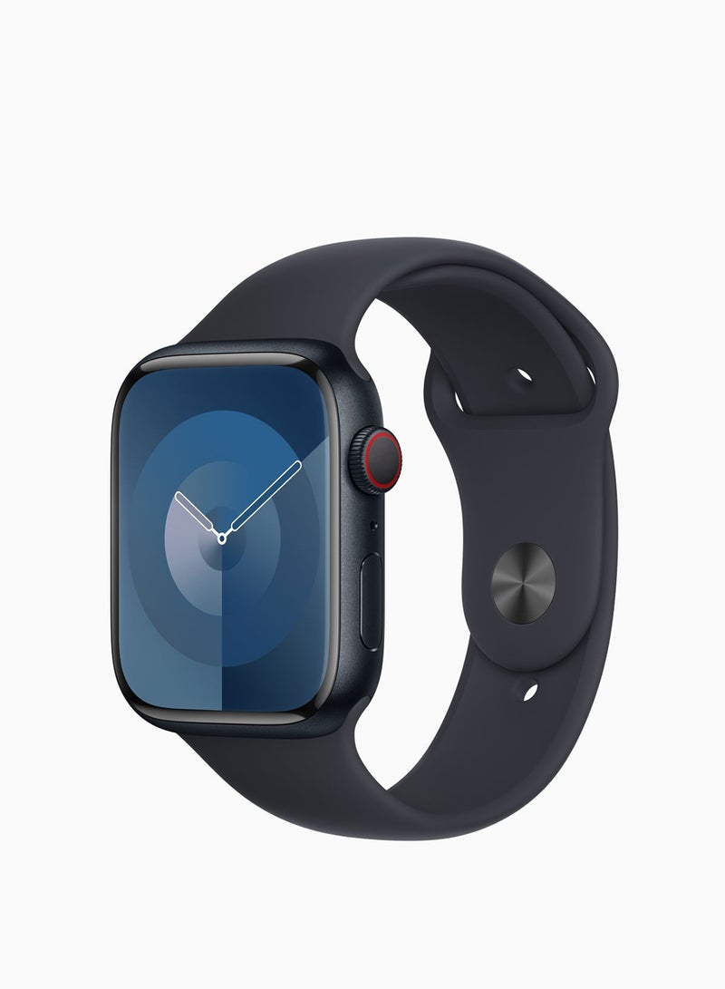 Watch Series 9 45mm GPS + Cellular Midnight Aluminum Case With M/L MRQH3ZP/A Storm Blue Sport Band - pnsku/N70012756V/45/_/1696919542/48228719-eee3-4754-90be-9481b63ef50f
