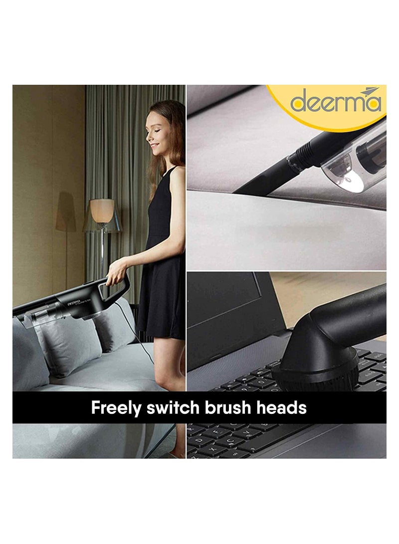 Deerma 2-in-1 Handheld Vacuum Cleaner 800ml Large Capacity Dust Bin 15kPa Suction Force Pinhole Stainless Steel Filter 4 Layer HEPA Filtration Multifunctional Upright Vacuum Cleaner 600W - Black DX600 Black  - Image 5