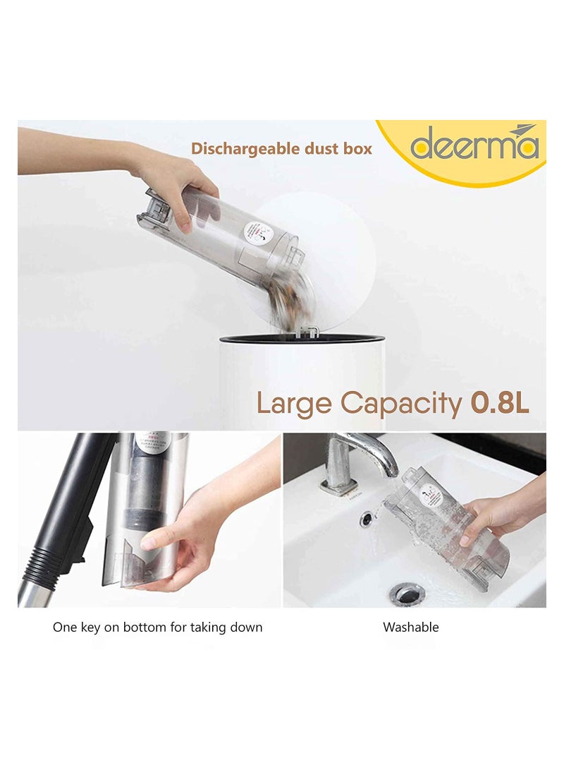 Deerma 2-in-1 Handheld Vacuum Cleaner 800ml Large Capacity Dust Bin 15kPa Suction Force Pinhole Stainless Steel Filter 4 Layer HEPA Filtration Multifunctional Upright Vacuum Cleaner 600W - Black DX600 Black  - Image 4