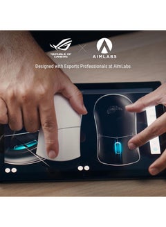 أسوس ماوس الألعاب اللاسلكي P713 ROG Harpe، إصدار Ace Aim Lab، خفيف الوزن للغاية 54 جرام، مستشعر 36000 نقطة في البوصة، 5 أزرار قابلة للبرمجة، اتصال ثلاثي الأوضاع (RF 2.4 جيجا هرتز، بلوتوث، سلكي)، SpeedNova، أسود  - Image 5