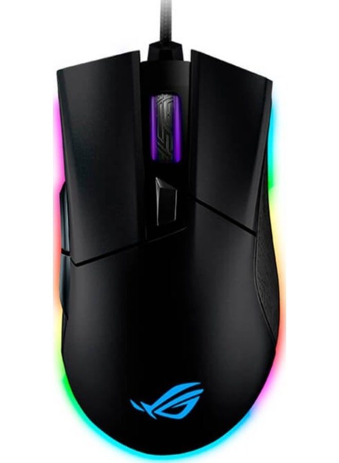 ASUS - ROG Gladius II Origin Wired USB Optical Ergonomic FPS Gaming Mouse Featuring Aura Sync RGB, 12000 DPI Optical, 50G Acceleration, 250 IPS Sensors And Swappable Omron Switches - Black - Image 1