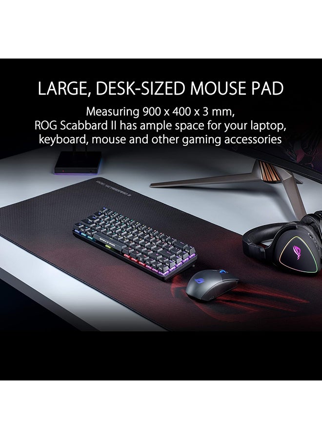 ASUS ASUS ROG Scabbard II Extended Gaming Mouse Pad | Nano Technology Smooth Glide Tracking | Protective Coating for Water, Oil, Dust-Repelling Surface | Anti-Fray Flat-Stitched Edges | Non-Slip Rubber Bas  - Image 4