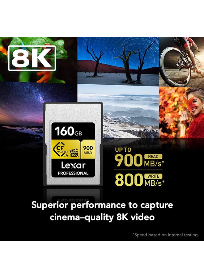 Lexar - Professional 80GB CFexpress Type A Gold Series Memory Card, Up to 900MB/s Read, Cinema-Quality 8K Video, Rated VPG 400 (LCAGOLD080G-RNENG) 80 GB - Image 1