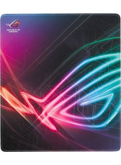 ASUS ROG Strix Edge Gaming Mouse Pad Smooth Cloth Surface Optimized for Accurate Tracking Anti Fray Stitching Non Slip Rubber Base Flexible Placement Options Light & Portable, black, Large