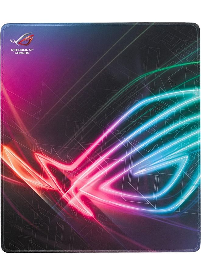 ASUS - ASUS ROG Strix Edge Gaming Mouse Pad Smooth Cloth Surface Optimized for Accurate Tracking Anti Fray Stitching Non Slip Rubber Base Flexible Placement Options Light & Portable, black, Large - Image 1