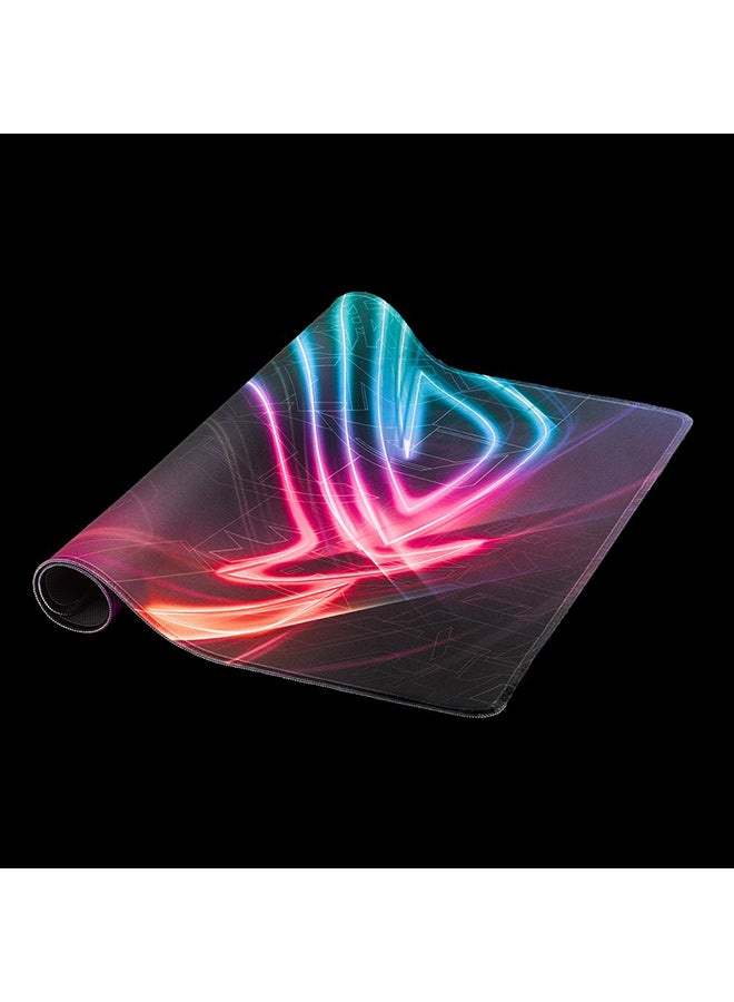 ASUS - ASUS ROG Strix Edge Gaming Mouse Pad Smooth Cloth Surface Optimized for Accurate Tracking Anti Fray Stitching Non Slip Rubber Base Flexible Placement Options Light & Portable, black, Large - Image 1