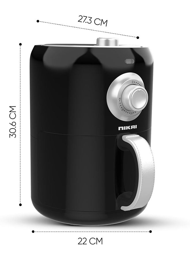 NIKAI - Air Fryer, Non-Stick Coated Pan, Detachable Frying Basket, Overheating Protection, 30 min. Timer 2 L 1000 W NAF2001M Black - Image 1