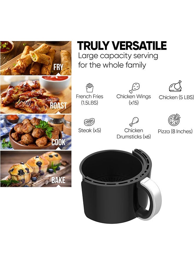 NIKAI - Air Fryer, Non-Stick Coated Pan, Detachable Frying Basket, Overheating Protection, 30 min. Timer 2 L 1000 W NAF2001M Black - Image 1