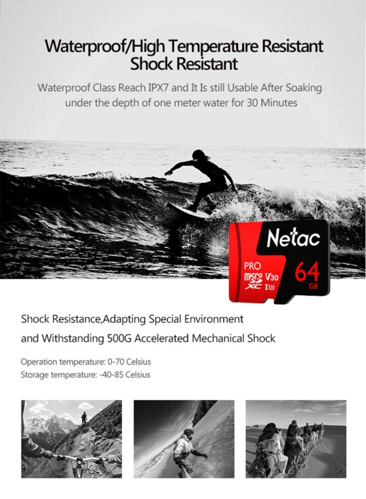 Netac 64GB Micro Sd Card SDXC UHS-I Flash Memory Card  Full HD Video Recording U3 Class10 V30 A1 64 GB - Image 5