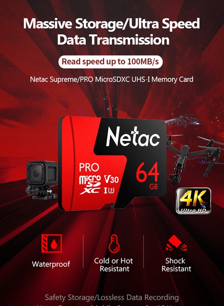 Netac 64GB Micro Sd Card SDXC UHS-I Flash Memory Card  Full HD Video Recording U3 Class10 V30 A1 64 GB - Image 3