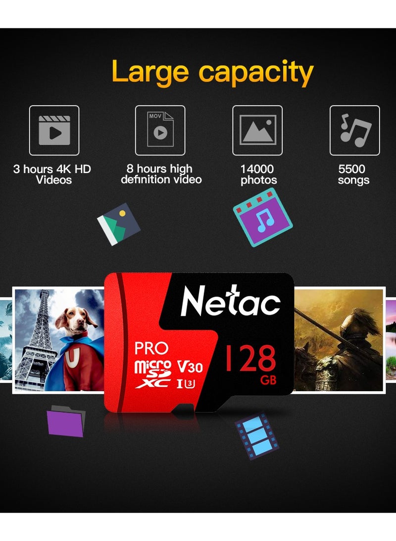 نيتاك - بطاقة ذاكرة فلاش Micro SD بسعة 128 جيجابايت SDXC UHS-I لتسجيل الفيديو عالي الدقة U3 Class10 V30 A1 - Image 1