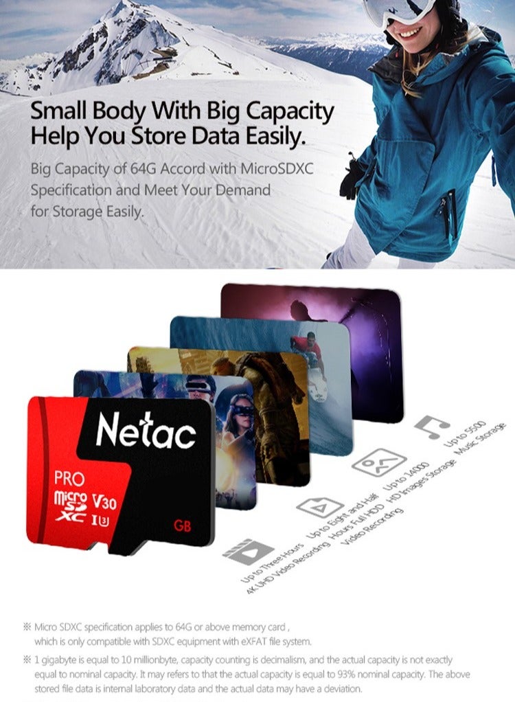 نيتاك - بطاقة ذاكرة Micro SD سعة 256 جيجابايت SDXC UHS-I بطاقة ذاكرة فلاش تسجيل فيديو عالي الدقة بالكامل U3 Class10 V30 A1 256 جيجابايت - Image 1
