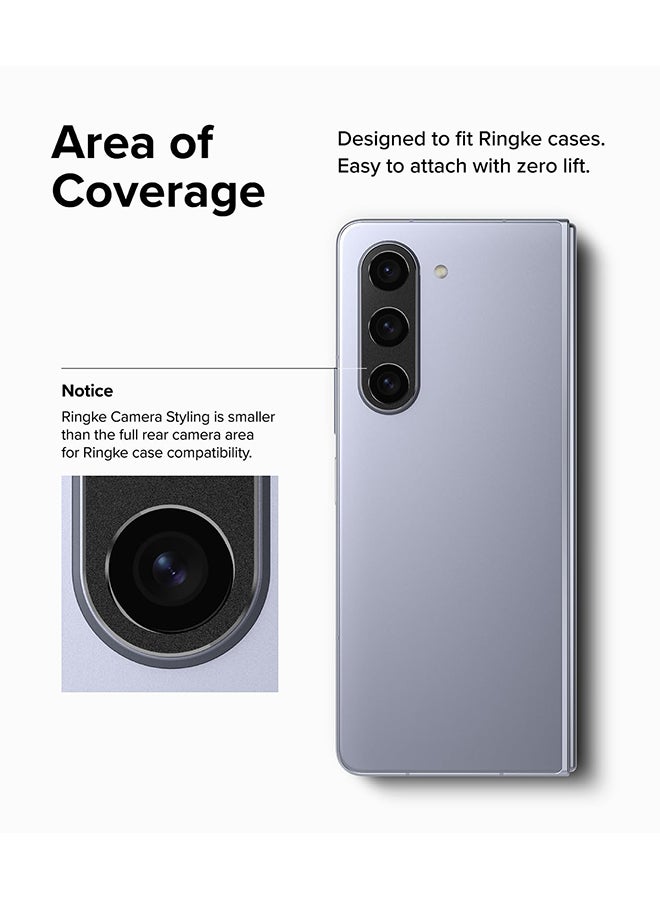 Ringke Camera Styling Lens Protector For Samsung Galaxy Z Fold 5 2023, Aluminium Frame Tough Protective Adhesive Sticker Cover - Clear - Image 3