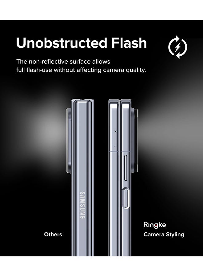 Ringke Camera Styling Lens Protector For Samsung Galaxy Z Fold 5 2023, Aluminium Frame Tough Protective Adhesive Sticker Cover - Clear - Image 4