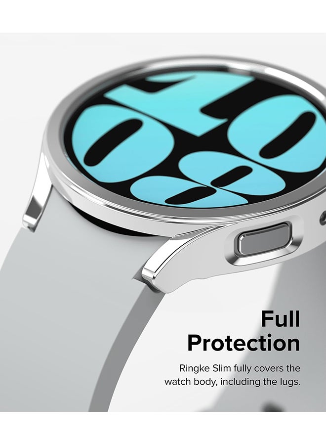 Ringke Slim Case 2 Pack For Samsung Galaxy Watch 6 40mm, 6 Bezel Frame Only Premium Lightweight PC Hard Thin Cover + Chrome Clear - Image 5
