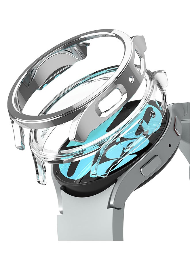 Ringke Slim Case 2 Pack For Samsung Galaxy Watch 6 40mm, 6 Bezel Frame Only Premium Lightweight PC Hard Thin Cover + Chrome Clear - Image 1