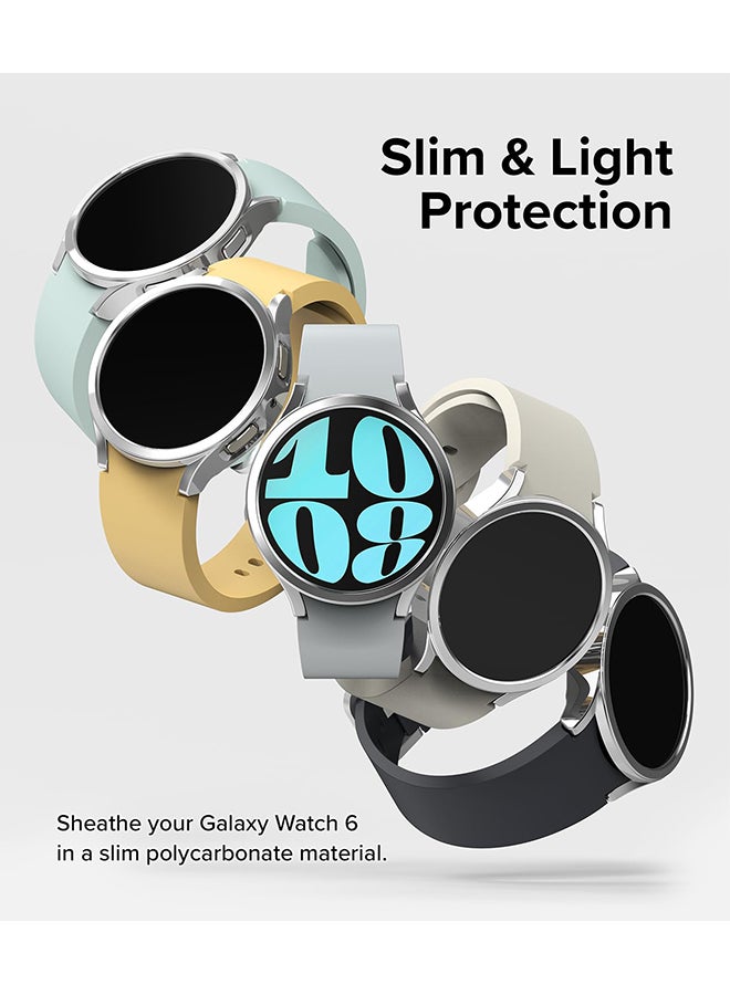 Ringke Slim Case 2 Pack For Samsung Galaxy Watch 6 40mm, 6 Bezel Frame Only Premium Lightweight PC Hard Thin Cover + Chrome Clear - Image 4
