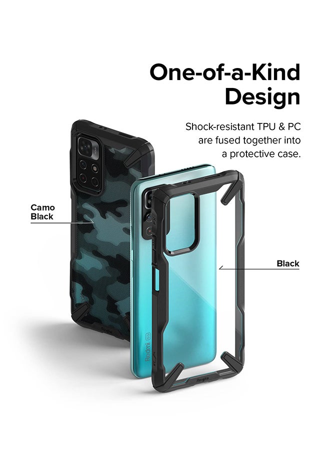 Ringke Fusion-X For Redmi Note 11S 5G / Redmi Note 11T 5G / Poco M4 Pro 5G / Note 11 Back Cover Case Transparent Hard Back Soft Flexible TPU Bumper Scratch Resistant Phone Case Black - Image 3