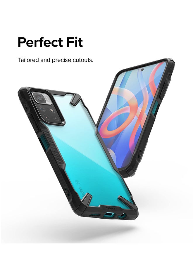Ringke Fusion-X For Redmi Note 11S 5G / Redmi Note 11T 5G / Poco M4 Pro 5G / Note 11 Back Cover Case Transparent Hard Back Soft Flexible TPU Bumper Scratch Resistant Phone Case Black - Image 4
