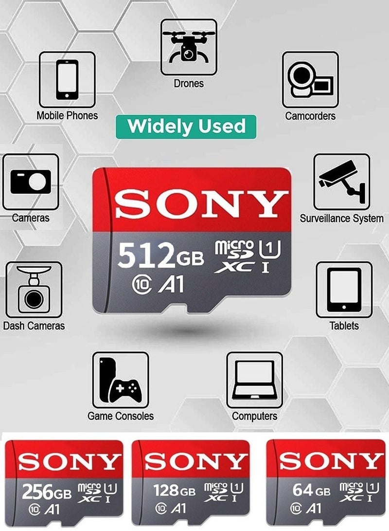Sony Ultra Fast Speed Micro SD Memory Card Class 10 TF Flash Card Up to 98MB/s With Adapter 512 GB - Image 2