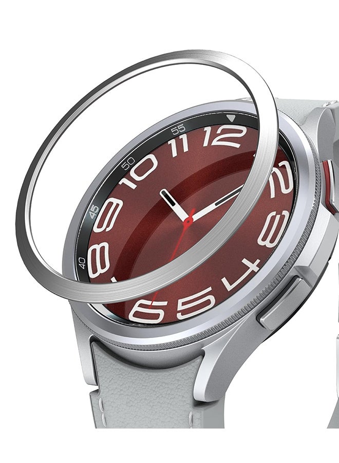 Ringke Samsung Galaxy Watch 6 Classic 47mm Stainless Steel Bezel Frame Ring Adhesive Cover Anti Scratch Silver  - Image 1