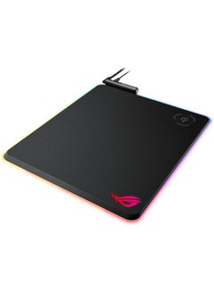 أسوس ROG Balteus Qi Vertical Gaming Mouse Pad with Wireless Qi Charging Zone, Hard Micro-Textured Gaming Surface, USB Pass-Through, Aura Sync RGB Lighting and Non-Slip Base (12.6” X 14.6”) Black  - Image 1