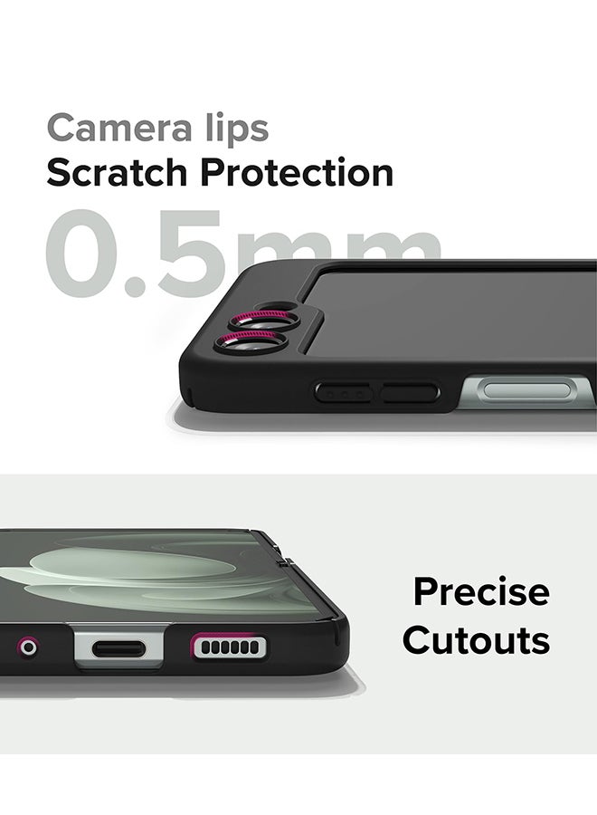 Ringke Slim Case For Samsung Galaxy Z Flip 5, Non-Yellowing Transparent Hard PC Thin Premium Lightweight Protective Phone Cover- Black - Image 3