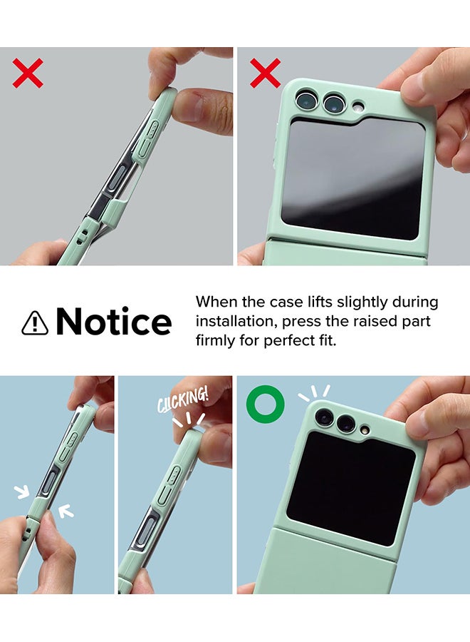 Ringke Slim Case For Samsung Galaxy Z Flip 5, Non-Yellowing Transparent Hard PC Thin Premium Lightweight Protective Phone Cover- Black - Image 4