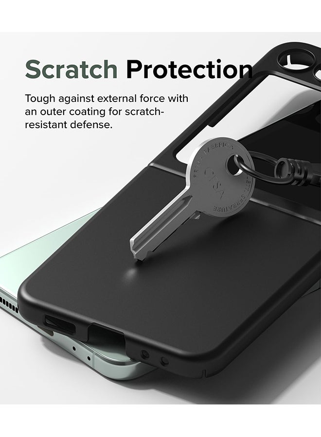 Ringke Slim Case For Samsung Galaxy Z Flip 5, Non-Yellowing Transparent Hard PC Thin Premium Lightweight Protective Phone Cover- Black - Image 5