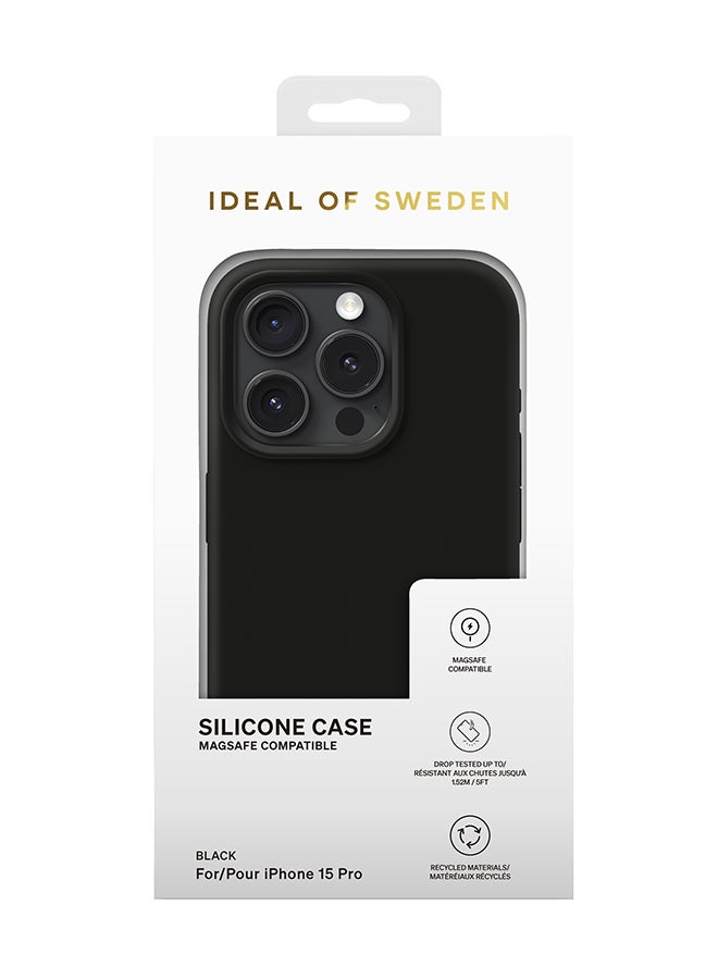 iDeal of Sweden iPhone 15 Pro Silcone Case Black - Image 5