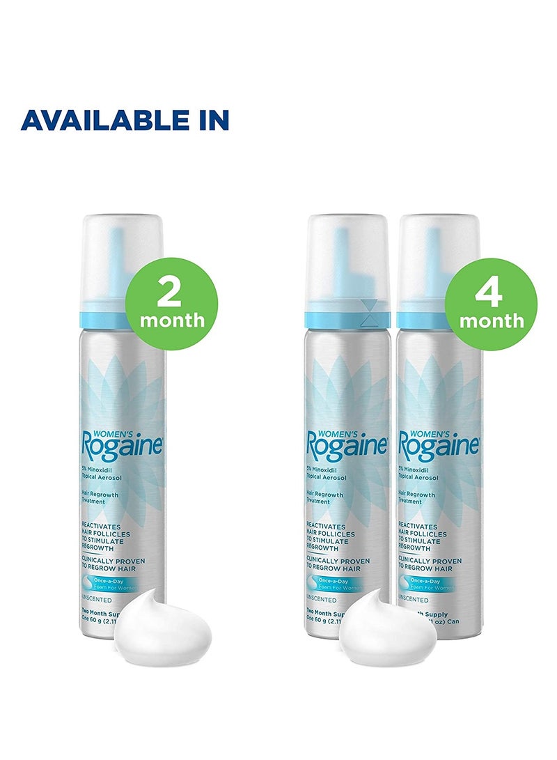 Rogaine - Women's 5% Minoxidil Foam 4-Month Supply White 60+60grams - Image 1