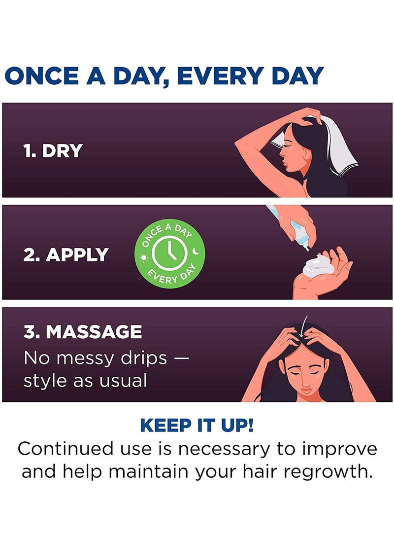 Rogaine Women's 5% Minoxidil Foam 4-Month Supply White 60+60grams - Image 5