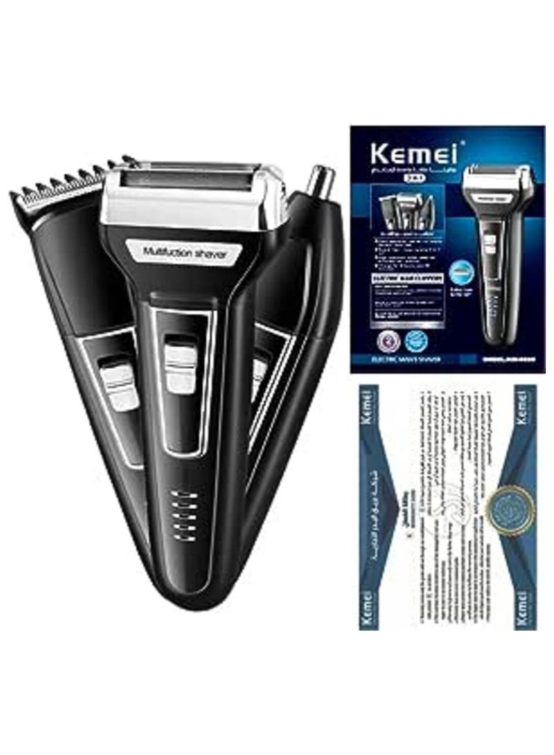 Kemei - KM-6558 3X1 Multi-Purpose Razor That Can Be Used To Shave Hair, Beard And Body Saudi Version - Image 1