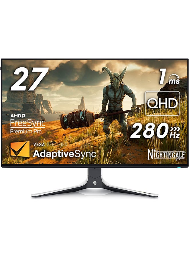 DELL - Alienware AW2723DF 27 Inch QHD (2560x1440) Gaming Monitor, 280Hz (OC), Fast IPS, 1ms, AMD FreeSync Premium Pro, NVIDIA G-SYNC Compatible, 95% DCI-P3, HDR, DisplayPort, 2x HDMI, 5x USB, 3 Year Warranty Lunar Light - Image 1