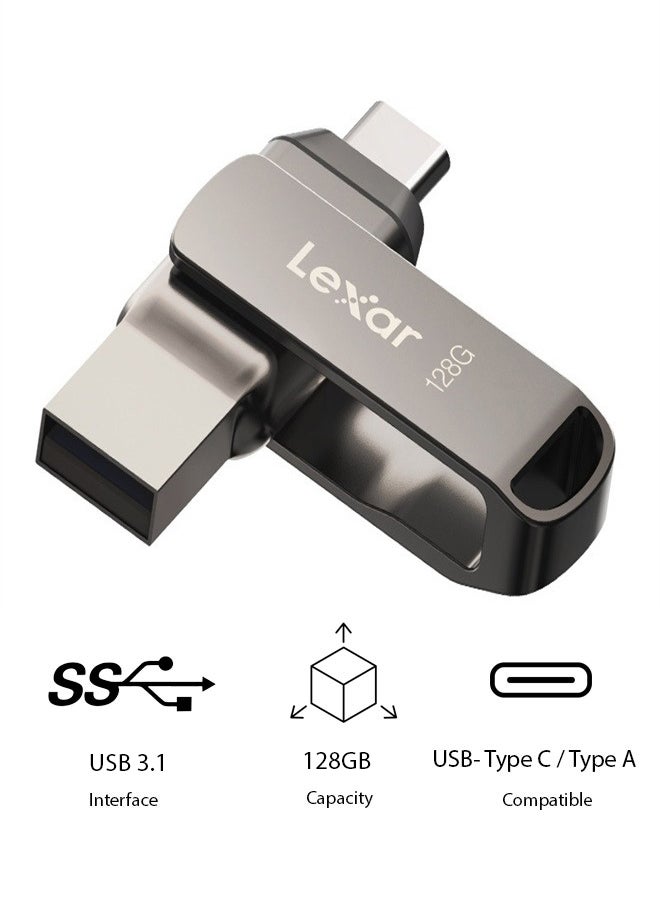 Lexar - D400 High Capacity USB 3.1 Dual Use 100Mb/s For Mobile And Computer 128 GB - Image 1